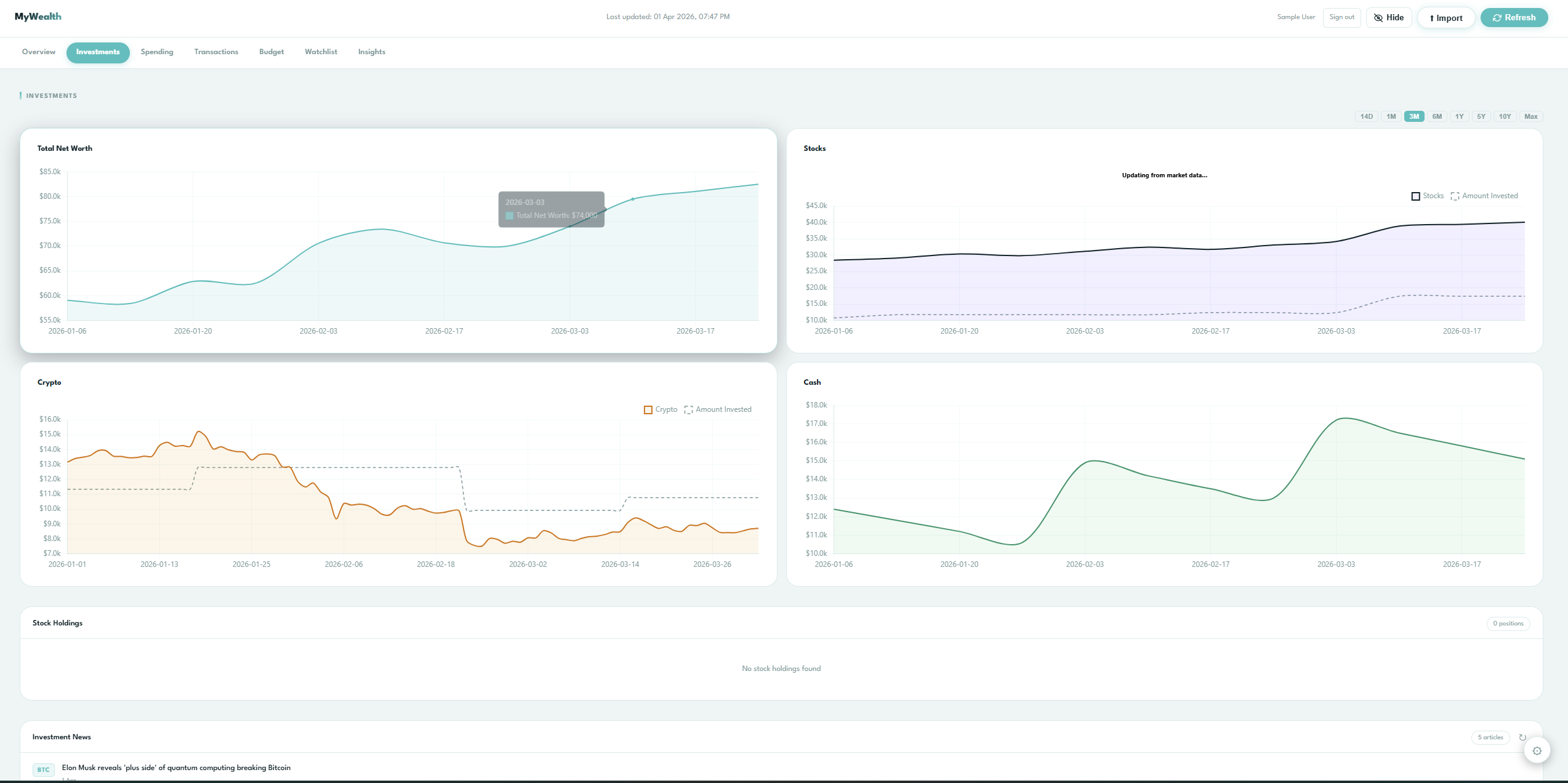 Finance Tracking Database screenshot 2